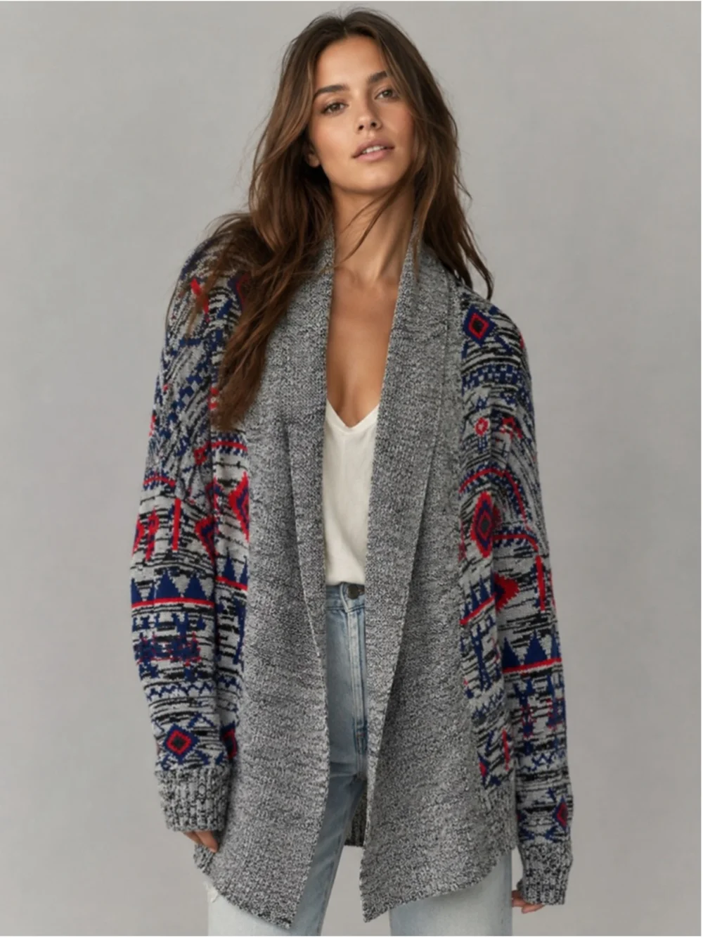 Roxy Tribal Waterfall Cardigan Southwestern S Indie Americana Aztec Boho Rustic - Picture 1 of 7